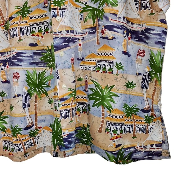 Men's Chaps Multicolored Hawaiian Shirt Short Sleeve Button Up Palm Trees, Sz XL - Picture 3 of 13